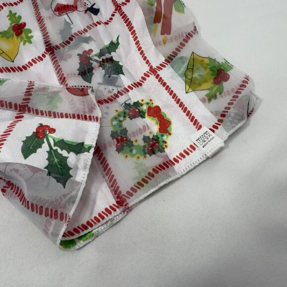 Vintage Scarf Christmas Holiday 56” Rectangle Long Snowman Holly Runner Cover - Picture 11 of 12
